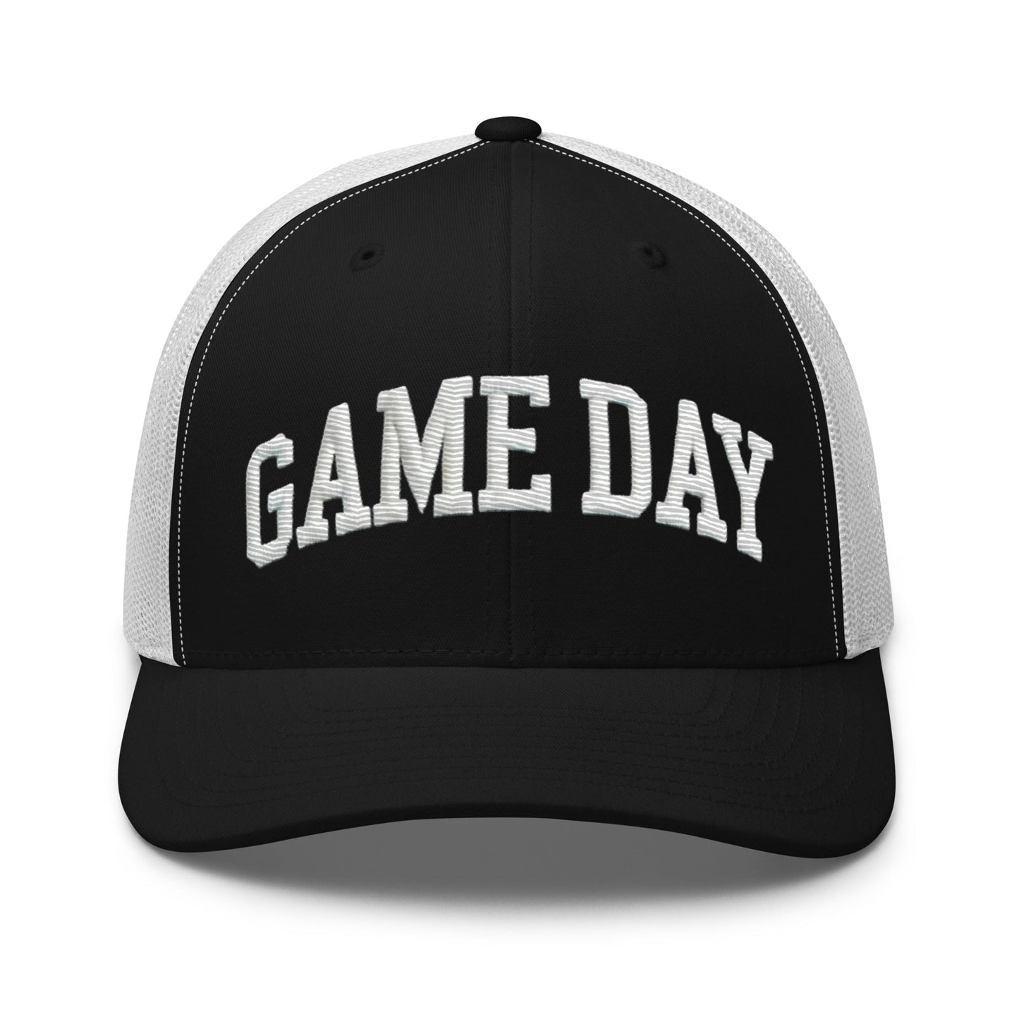 Embroidered "Game Day" Trucker Cap – Classic Fit with Adjustable Snapback Football Soccer Baseball Hockey Basketball