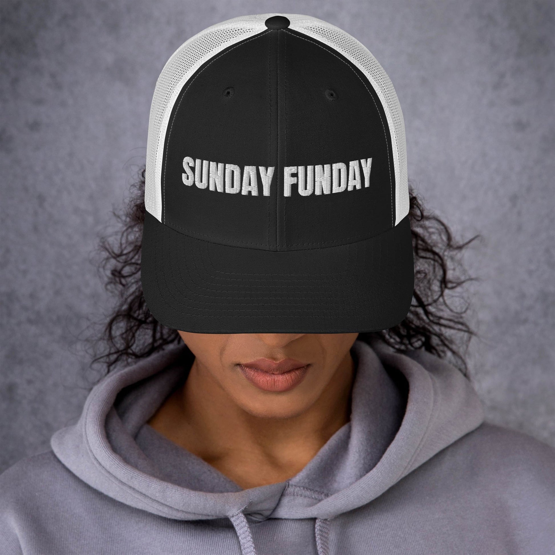 Sunday Funday Embroidered Trucker Cap