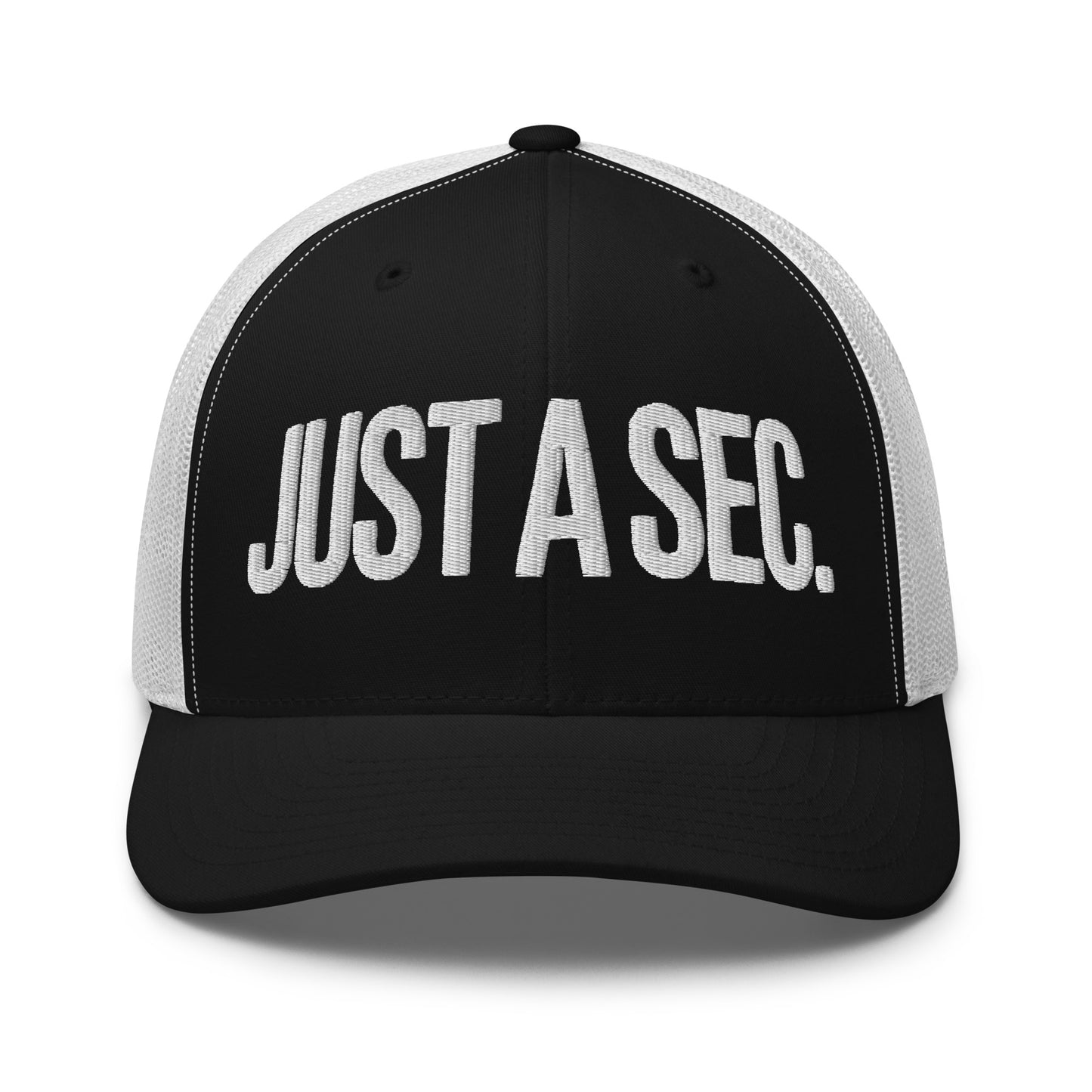 Embroidered "Just A Sec" Trucker Cap – Comfortable & Classic for Sunny Days