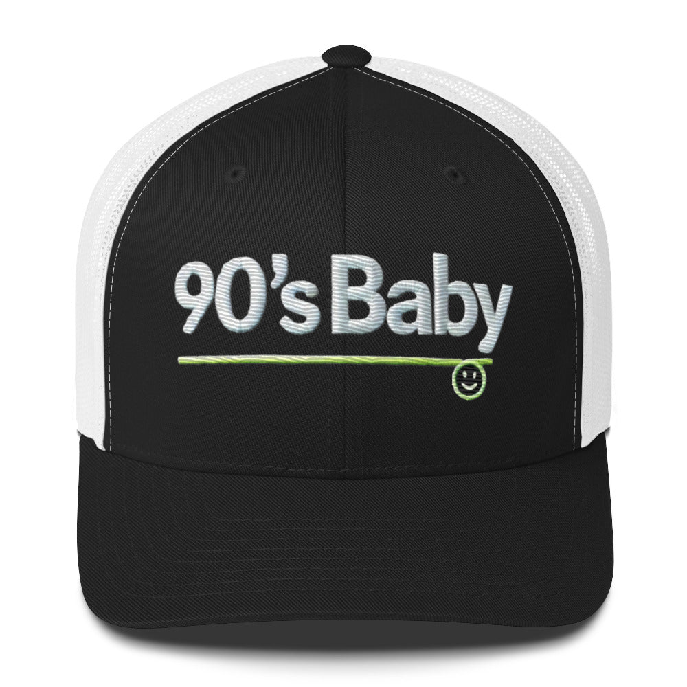 Embroidered 90's Baby' Trucker Cap – Mesh Back, Adjustable Snapback 90's Hat