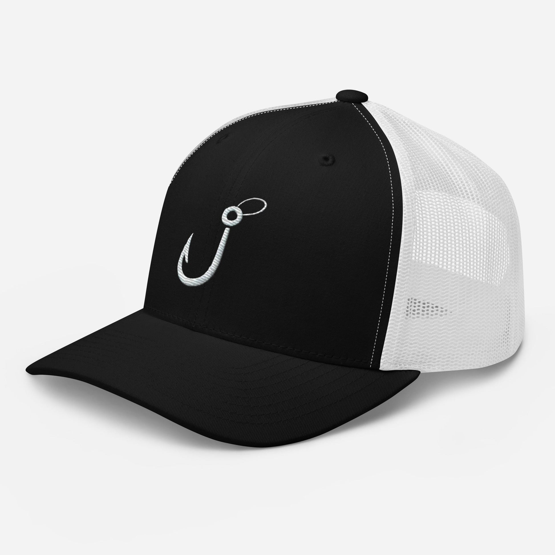 Embroidered Fishing Hook Trucker Cap