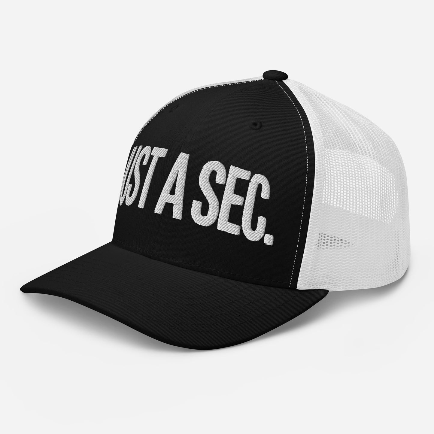 Embroidered "Just A Sec" Trucker Cap – Comfortable & Classic for Sunny Days