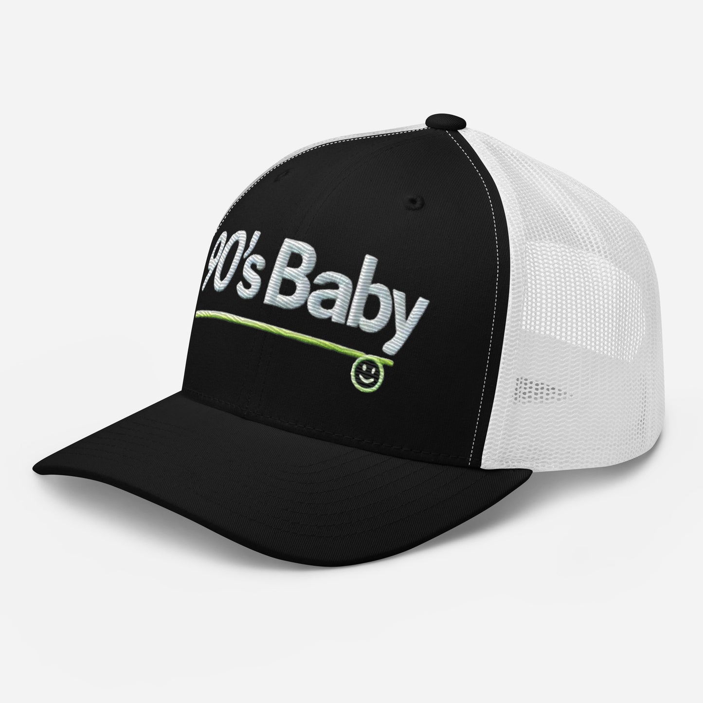 Embroidered 90's Baby' Trucker Cap – Mesh Back, Adjustable Snapback 90's Hat