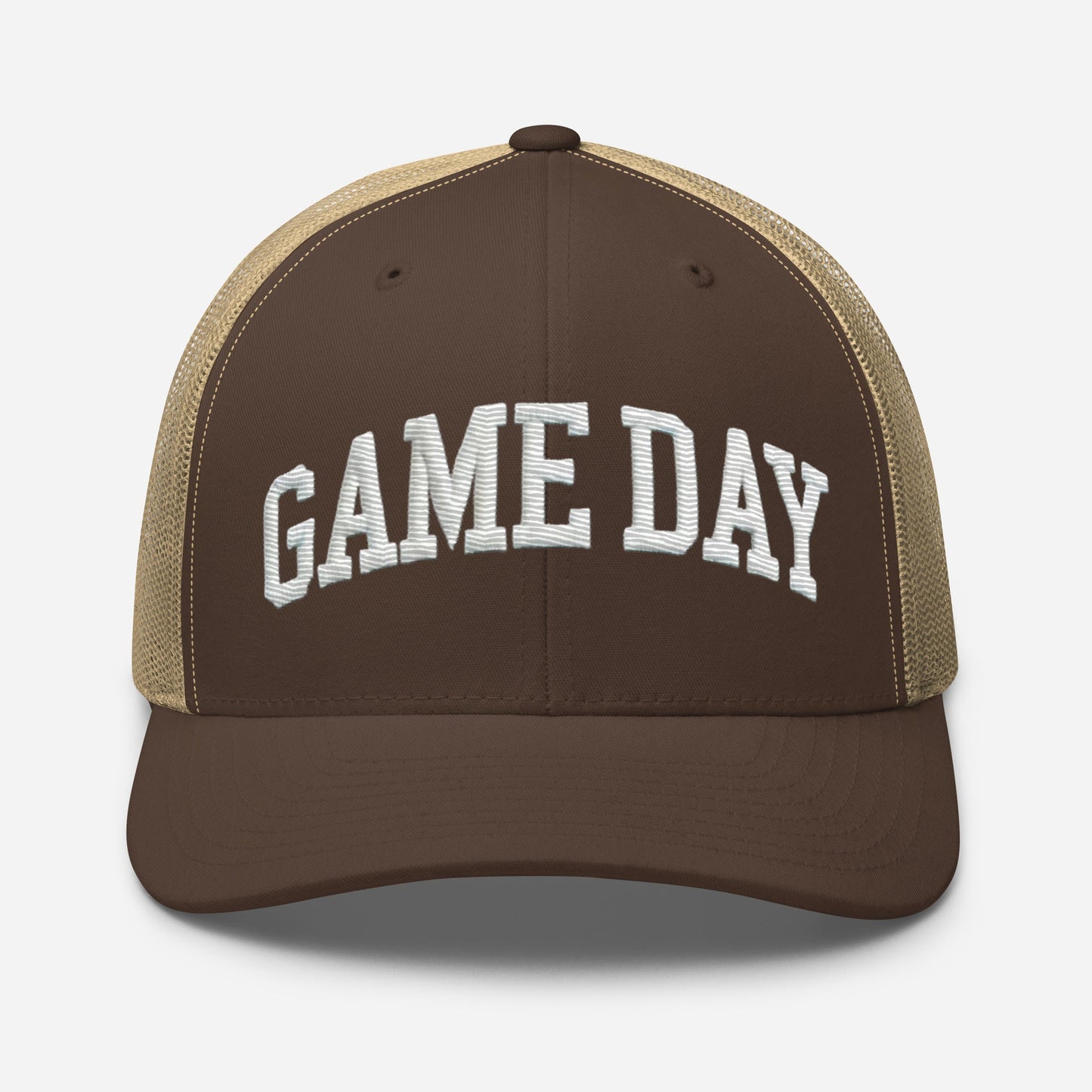 Embroidered "Game Day" Trucker Cap – Classic Fit with Adjustable Snapback Football Soccer Baseball Hockey Basketball