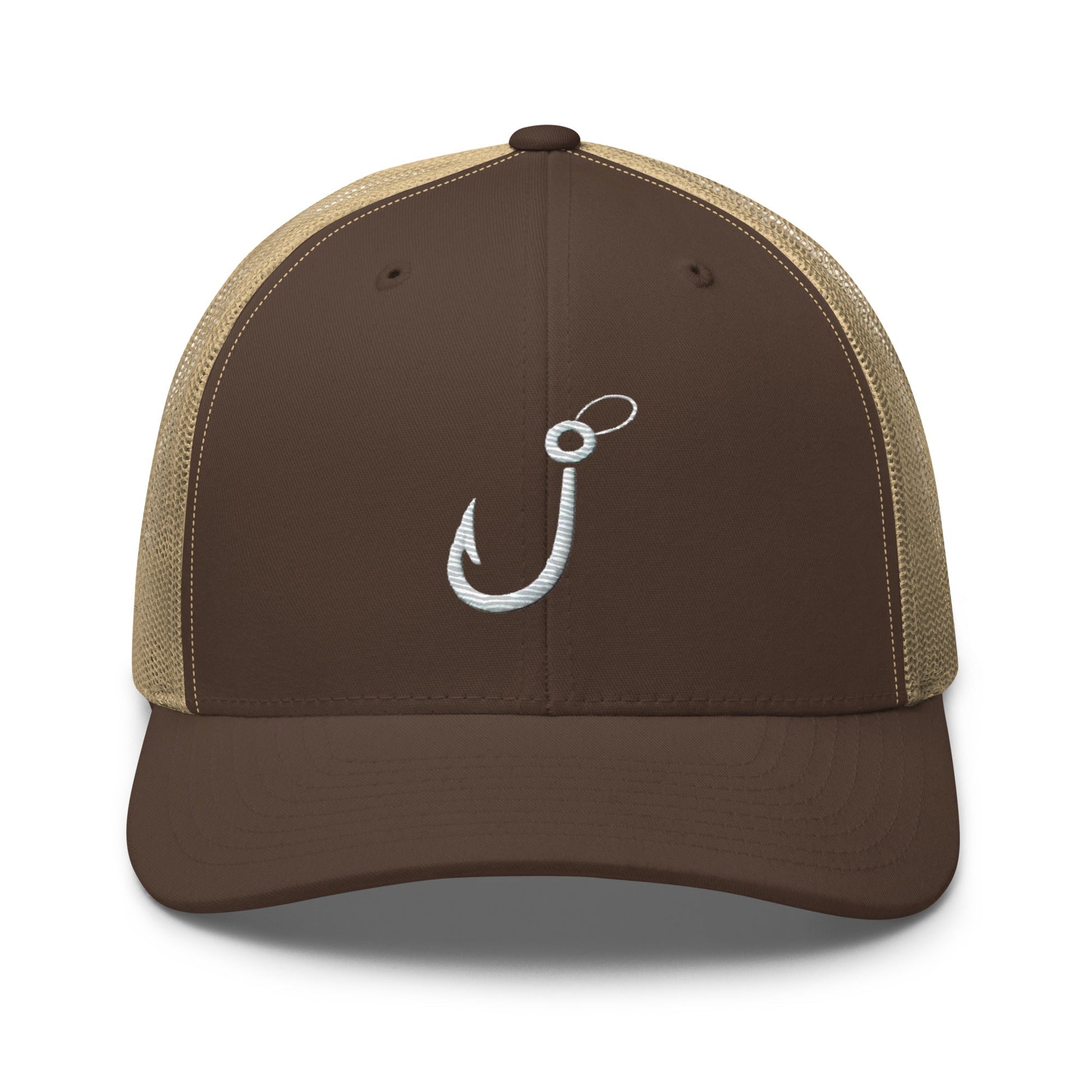 Embroidered Fishing Hook Trucker Cap