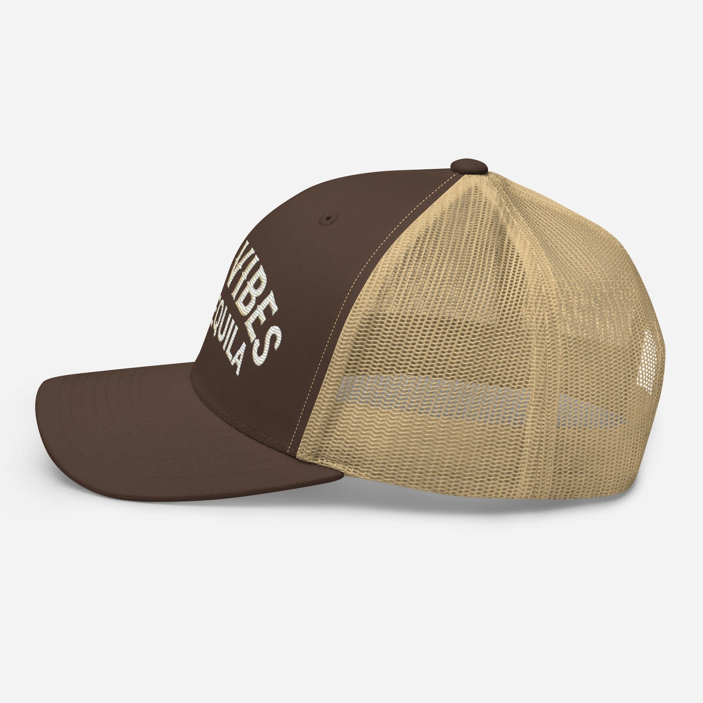 Good Vibes and Tequila Embroidered Trucker Cap: Classic Mesh Back, Adjustable Fit Great Gift