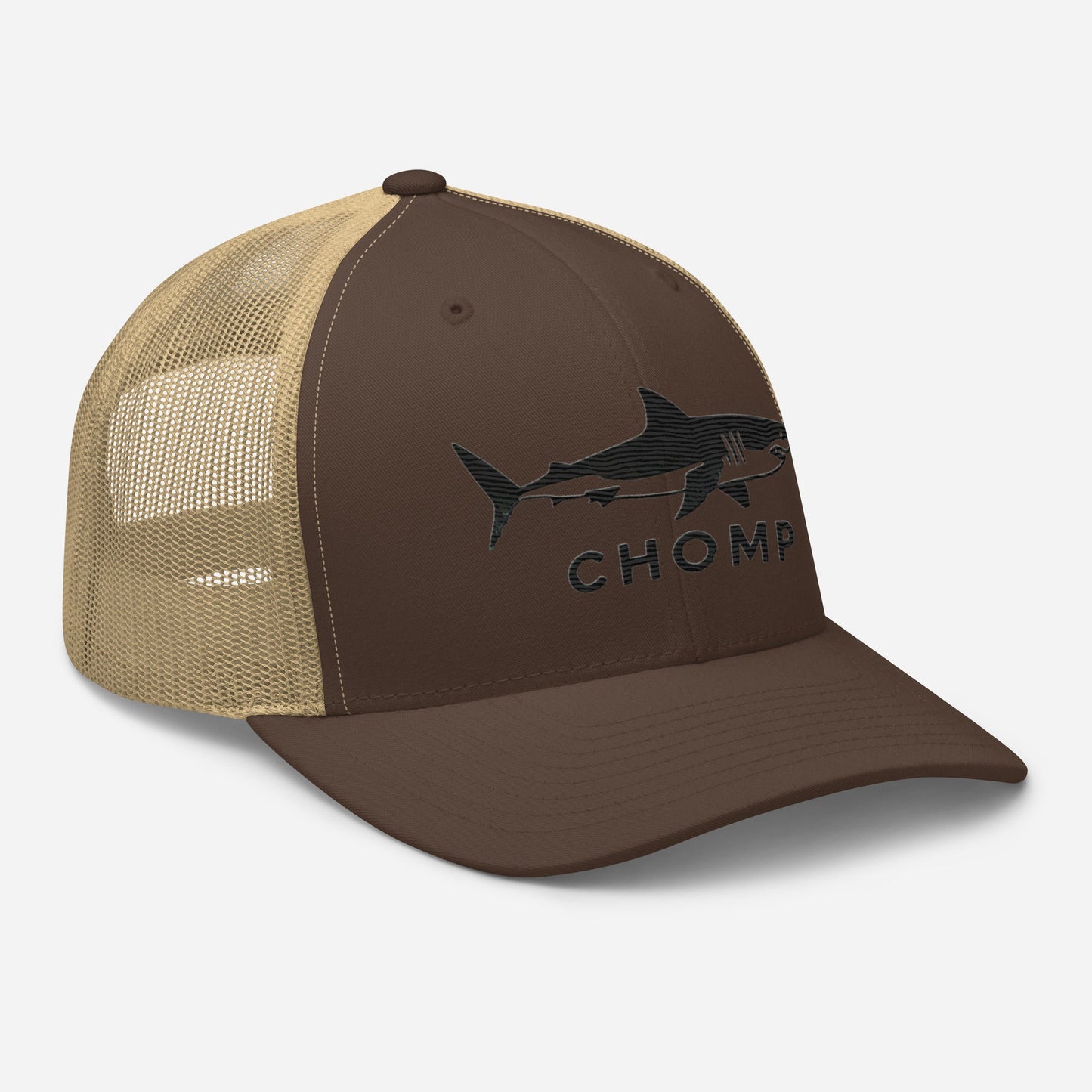 Embroidered Shark Mesh Back Trucker Cap