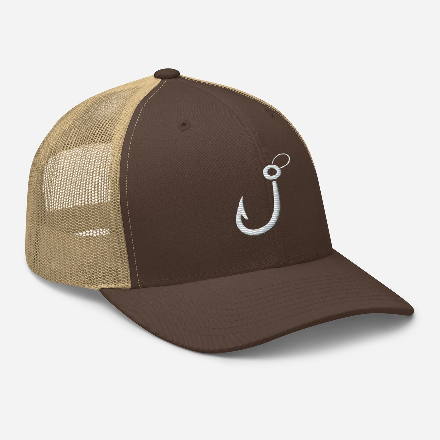 Embroidered Fishing Hook Trucker Cap