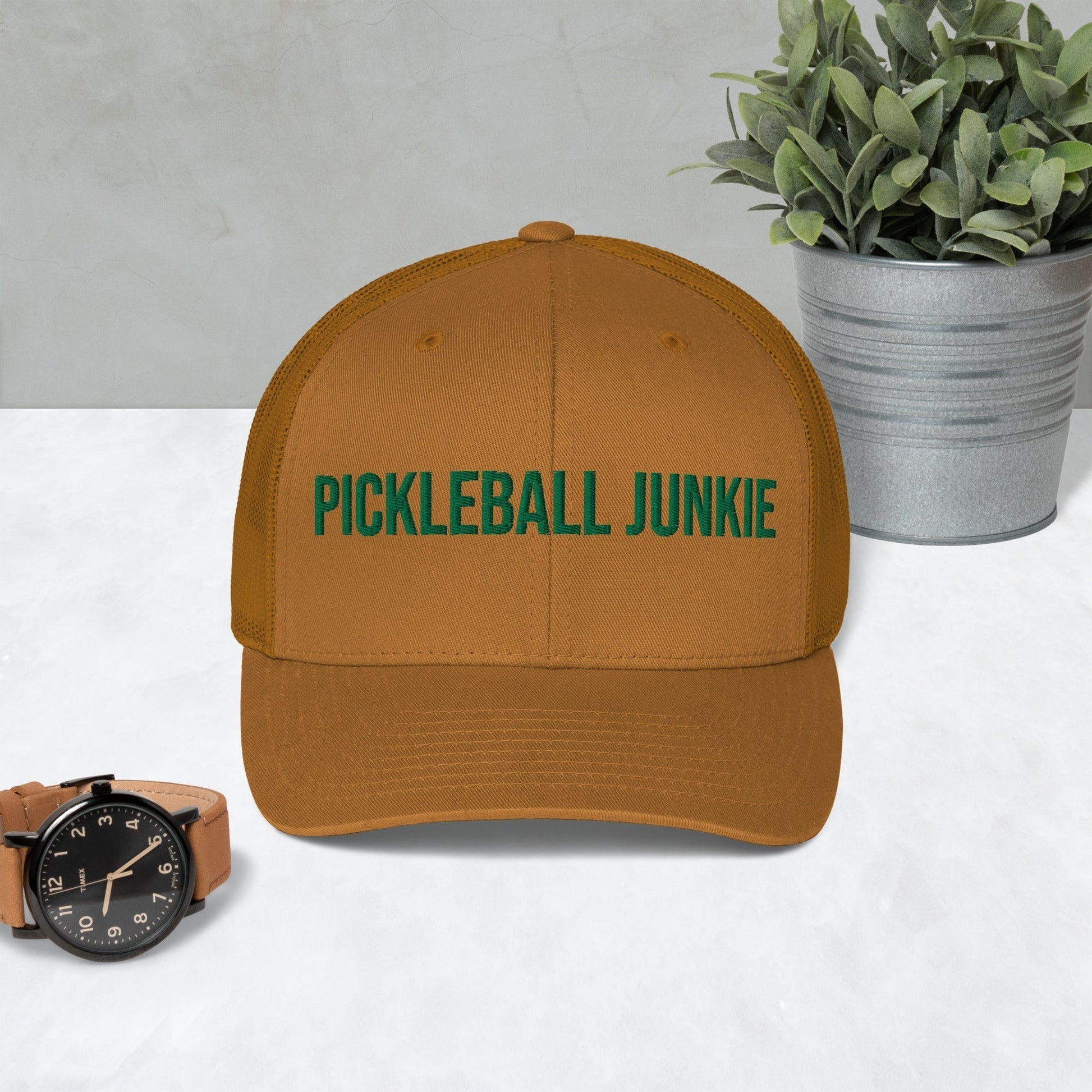 Pickleball Junkie Embroidered Trucker Cap