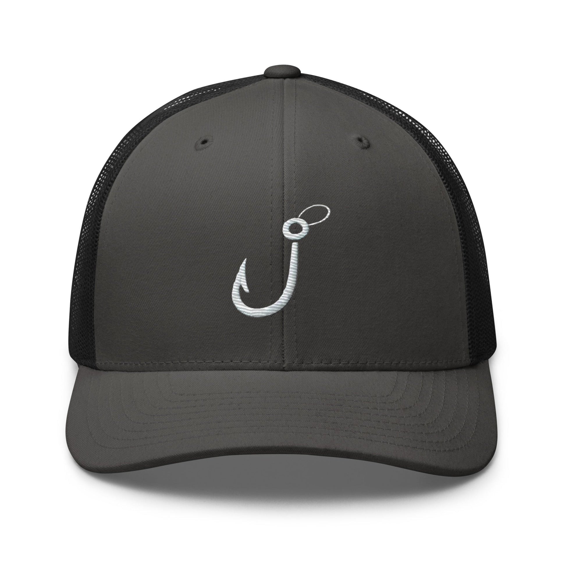 Embroidered Fishing Hook Trucker Cap