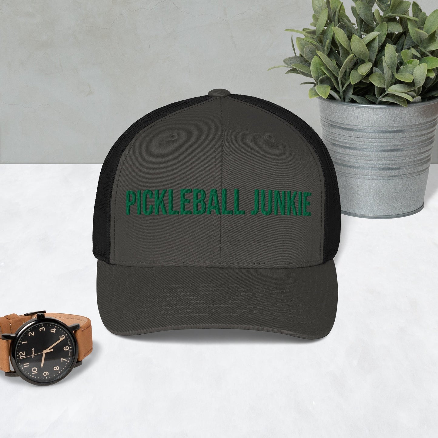 Pickleball Junkie Embroidered Trucker Cap