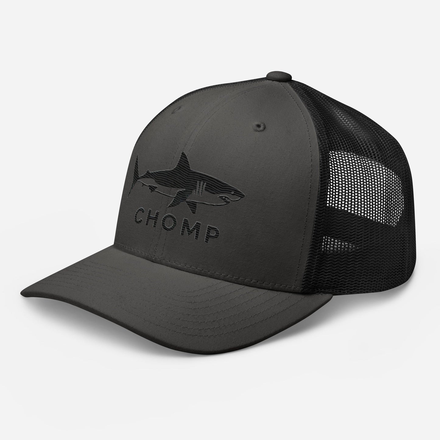 Embroidered Shark Mesh Back Trucker Cap