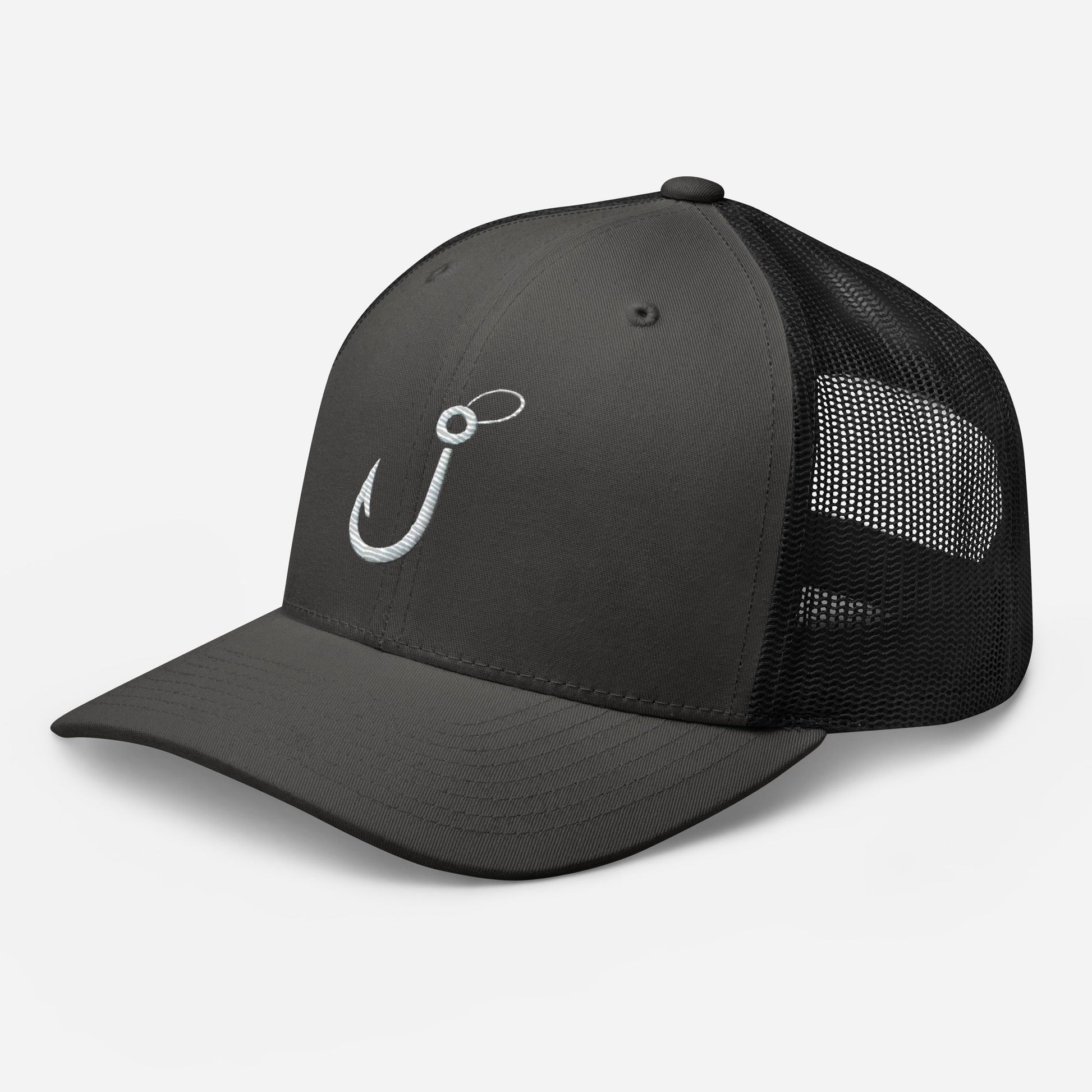 Embroidered Fishing Hook Trucker Cap