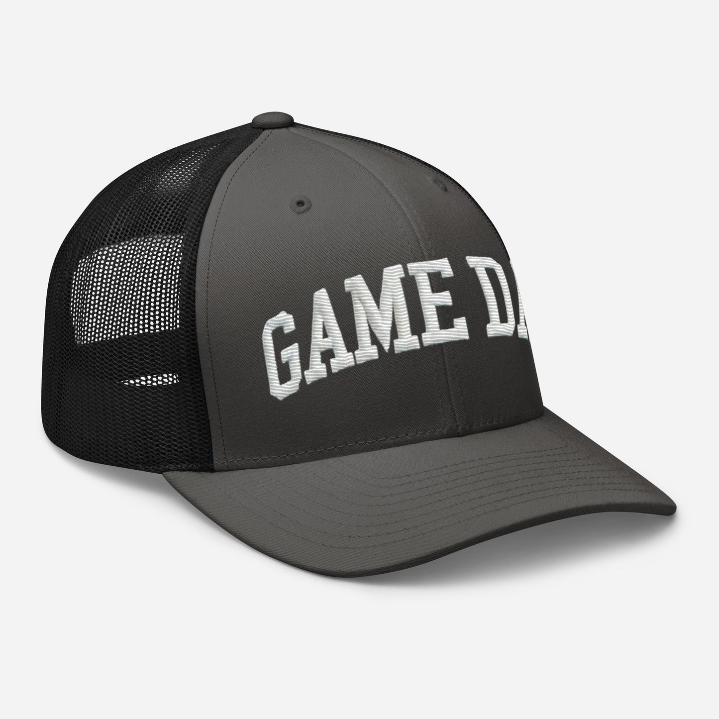 Embroidered "Game Day" Trucker Cap – Classic Fit with Adjustable Snapback Football Soccer Baseball Hockey Basketball