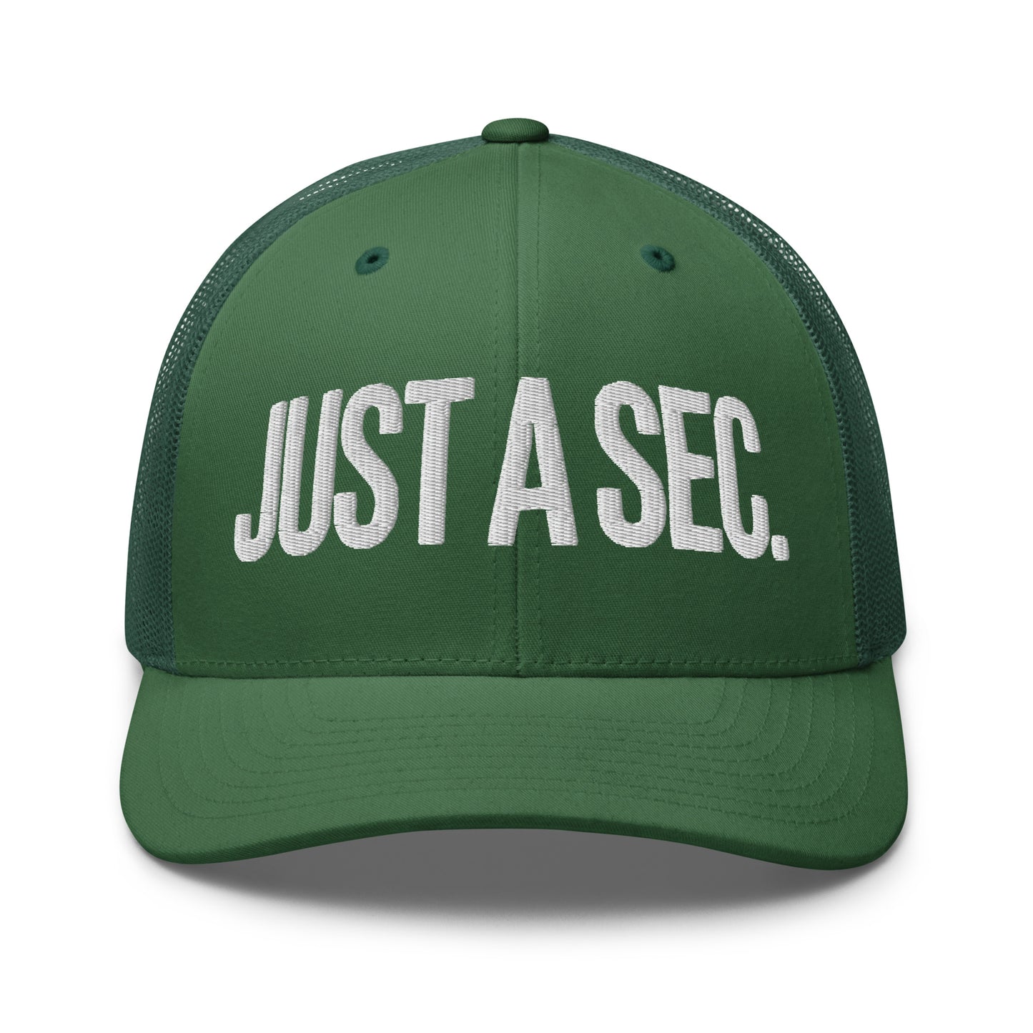 Embroidered "Just A Sec" Trucker Cap – Comfortable & Classic for Sunny Days