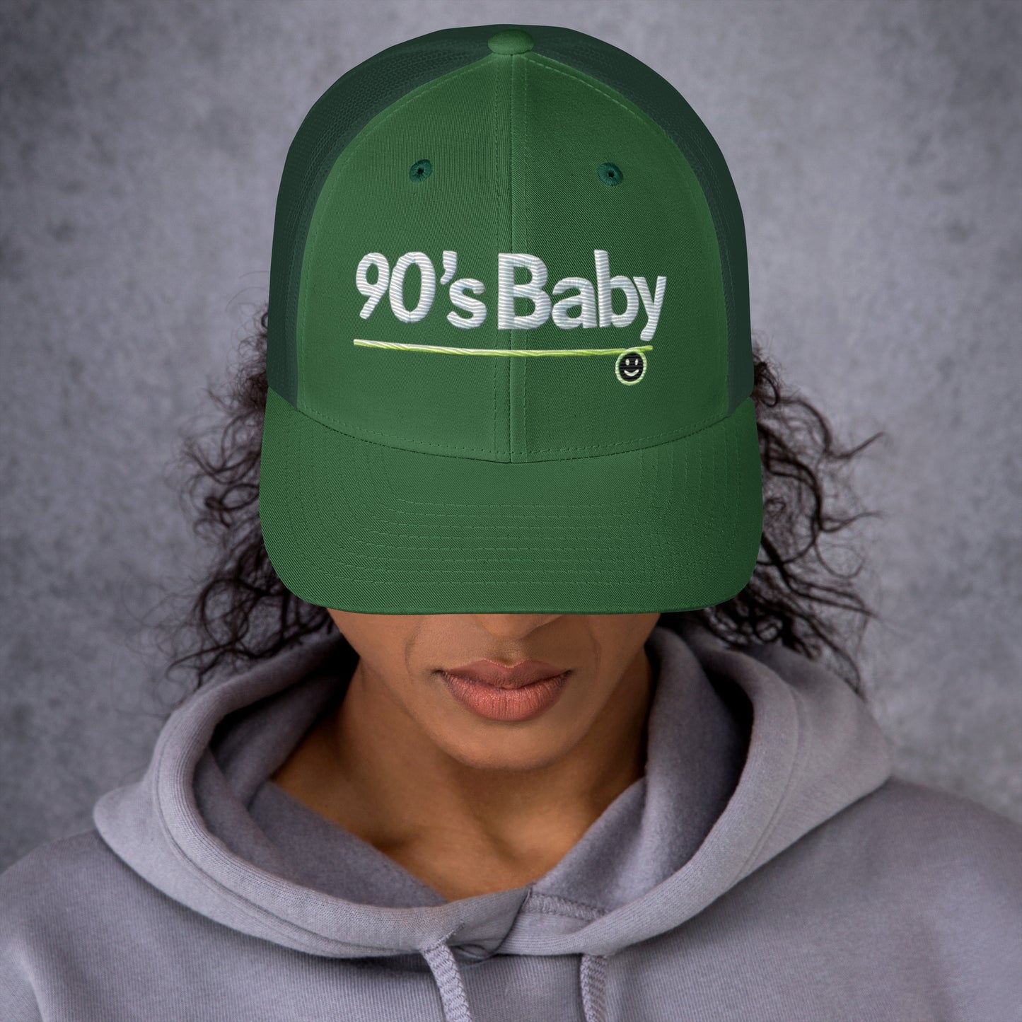 Embroidered 90's Baby' Trucker Cap – Mesh Back, Adjustable Snapback 90's Hat