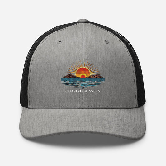 Chasing Sunsets Embroidered Trucker Cap