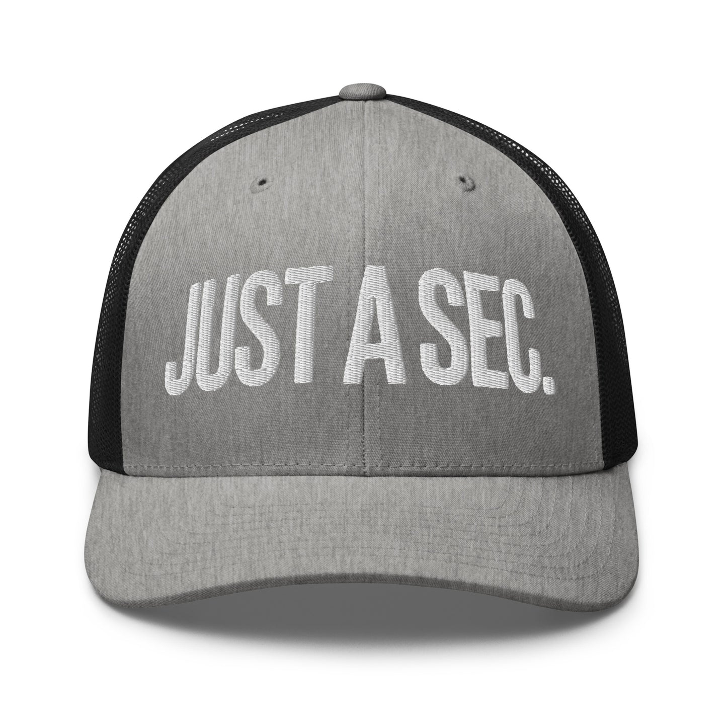 Embroidered "Just A Sec" Trucker Cap – Comfortable & Classic for Sunny Days