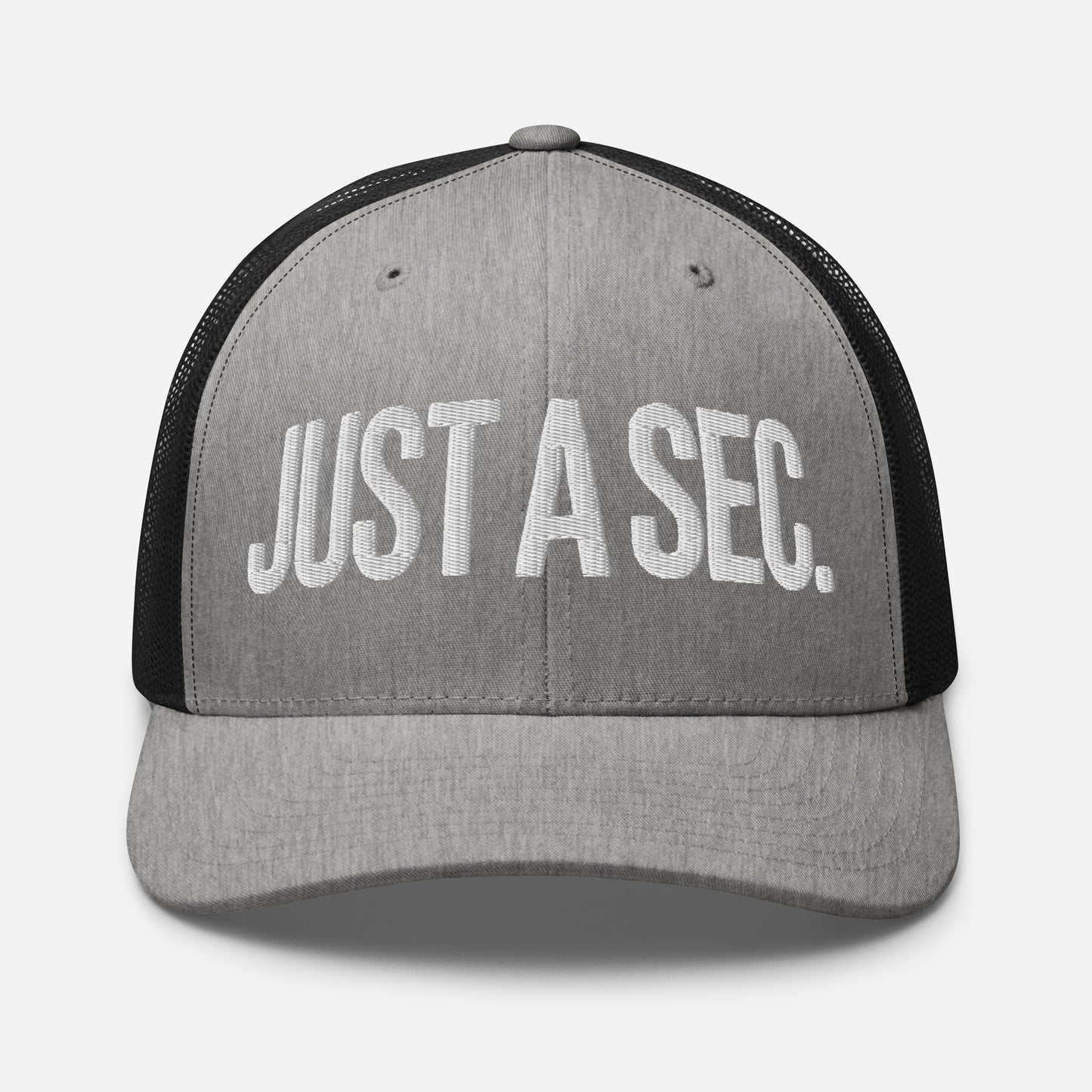 Embroidered "Just A Sec" Trucker Cap – Comfortable & Classic for Sunny Days