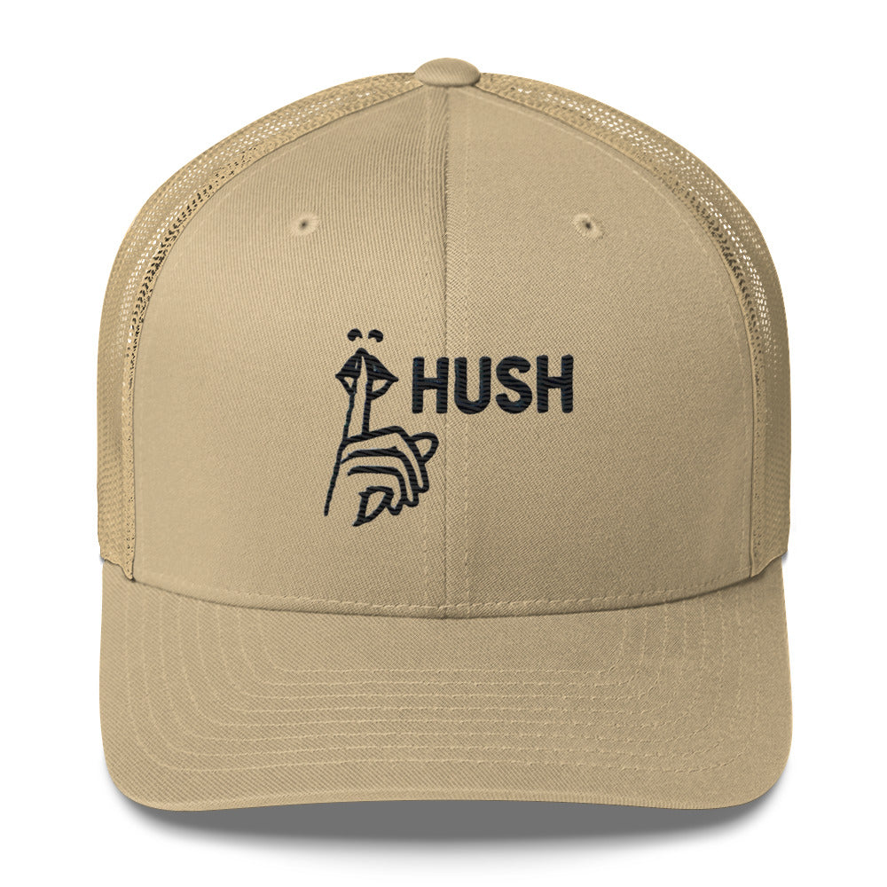 Hush Embroidered Trucker Cap – Comfortable Mesh Back Hat for Every Day Trending Hat