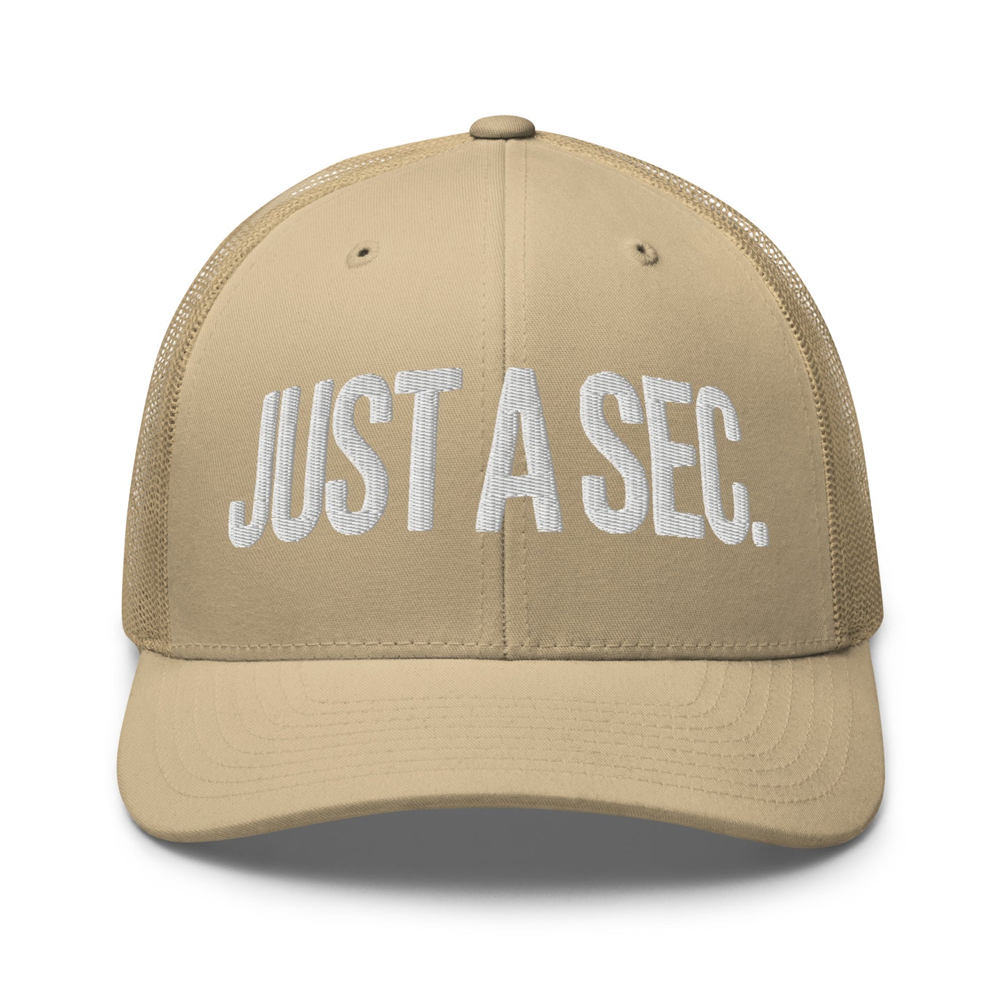 Embroidered "Just A Sec" Trucker Cap – Comfortable & Classic for Sunny Days