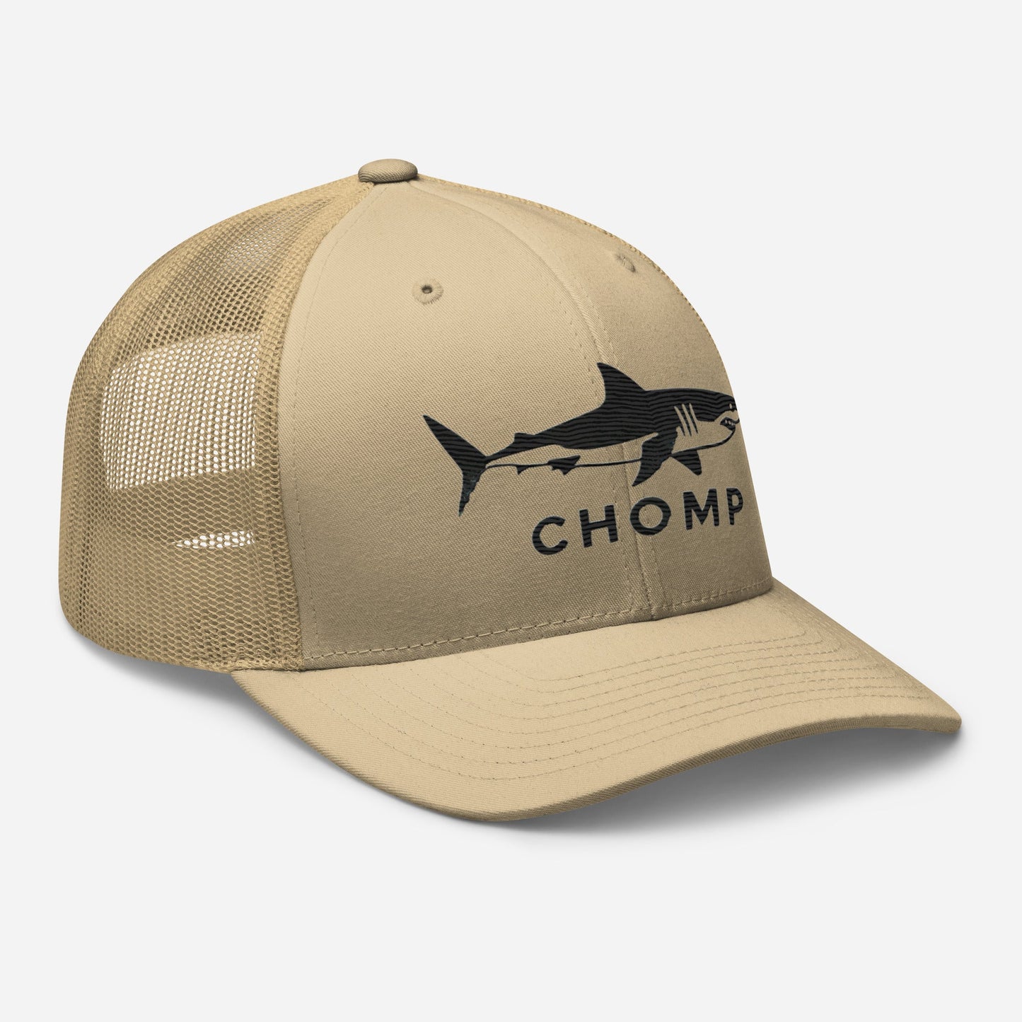 Embroidered Shark Mesh Back Trucker Cap