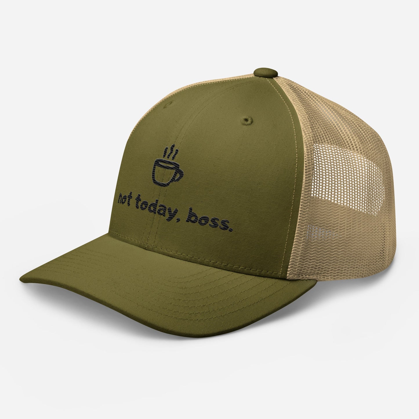 Not Today Boss Embroidered Trucker Cap - Humor Funny Mesh Hat