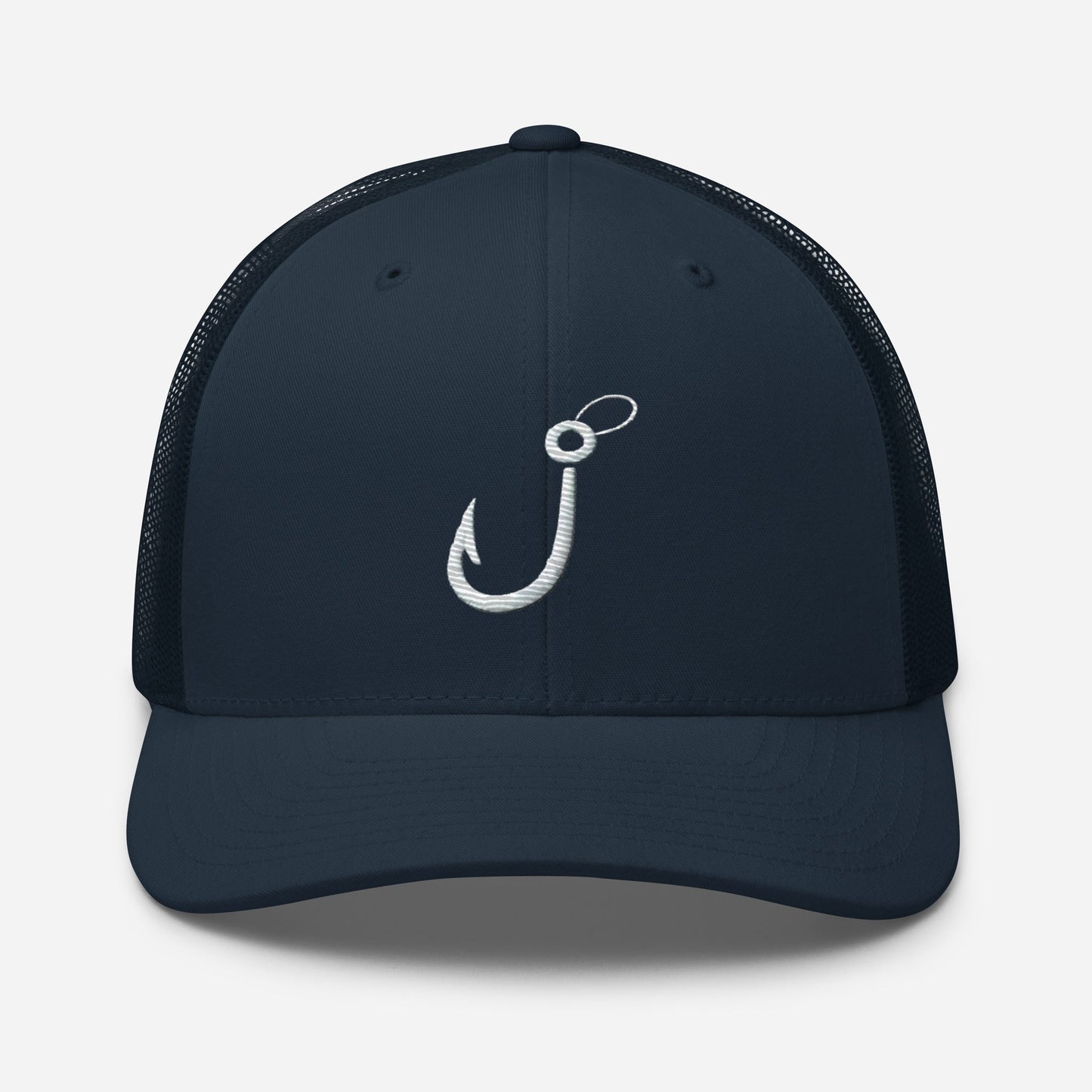 Embroidered Fishing Hook Trucker Cap