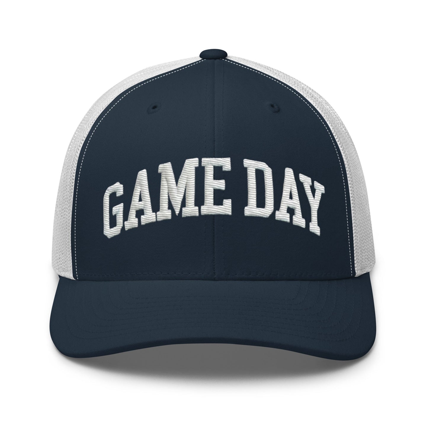 Embroidered "Game Day" Trucker Cap – Classic Fit with Adjustable Snapback Football Soccer Baseball Hockey Basketball