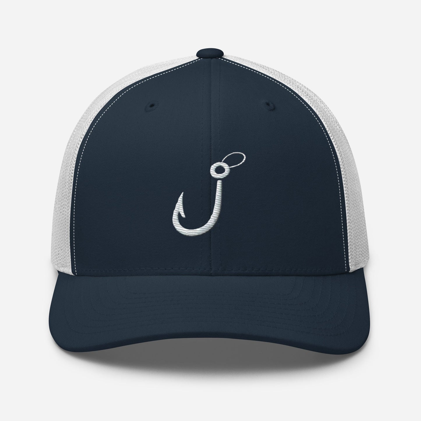 Embroidered Fishing Hook Trucker Cap