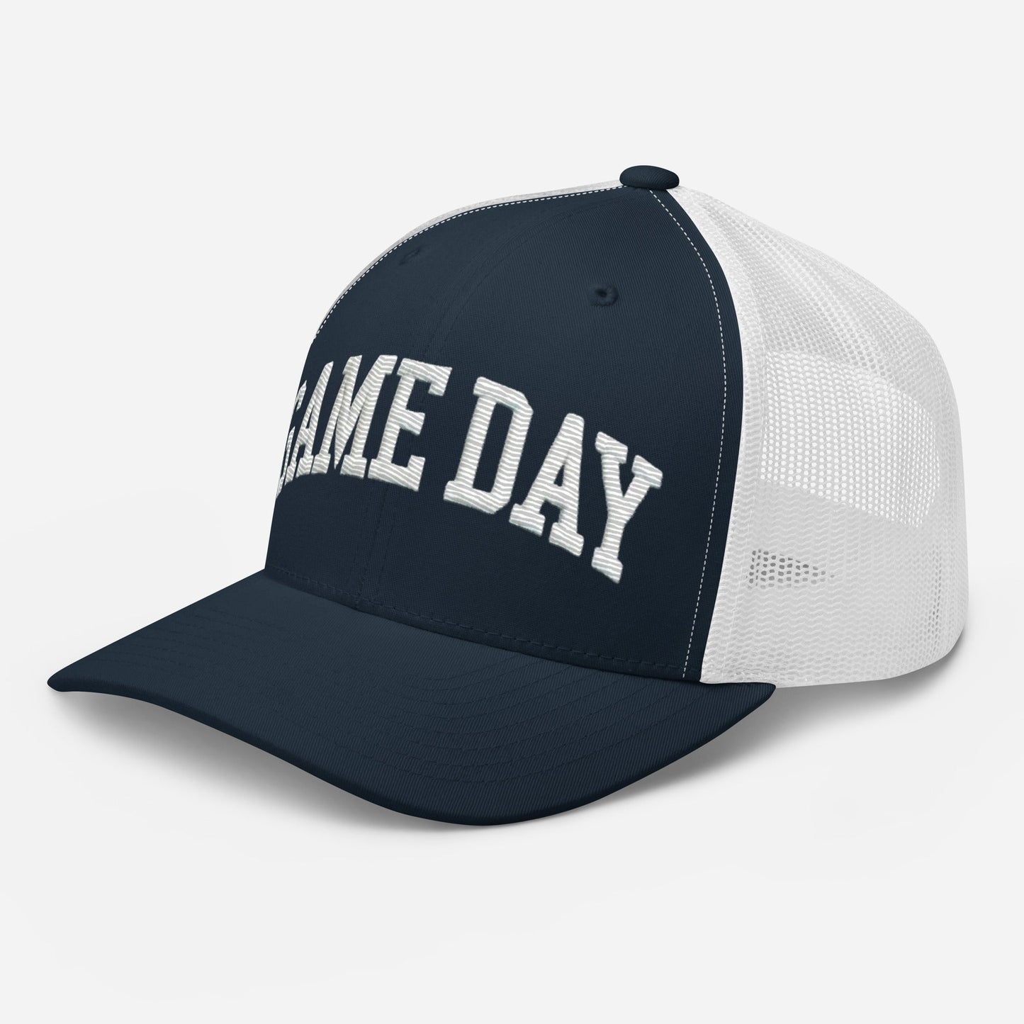 Embroidered "Game Day" Trucker Cap – Classic Fit with Adjustable Snapback Football Soccer Baseball Hockey Basketball