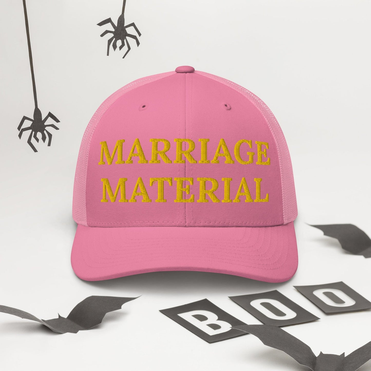 Marriage Material Embroidered Trucker Cap