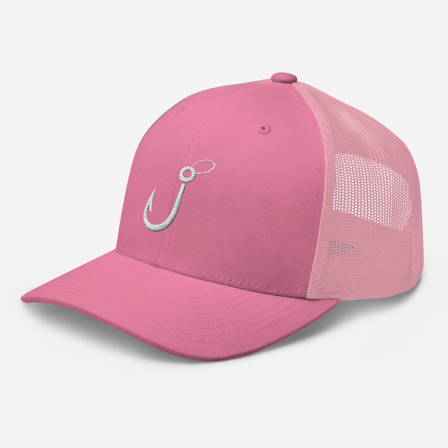 Embroidered Fishing Hook Trucker Cap