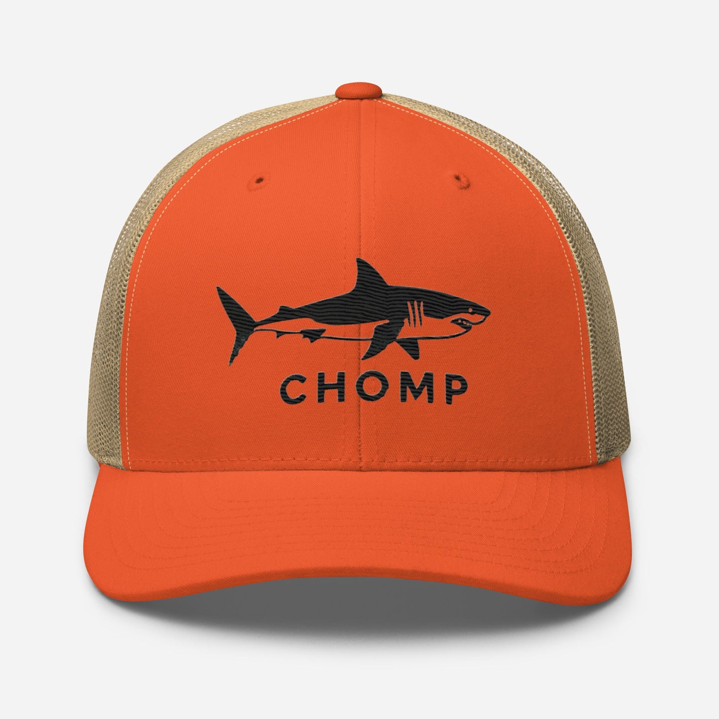 Embroidered Shark Mesh Back Trucker Cap