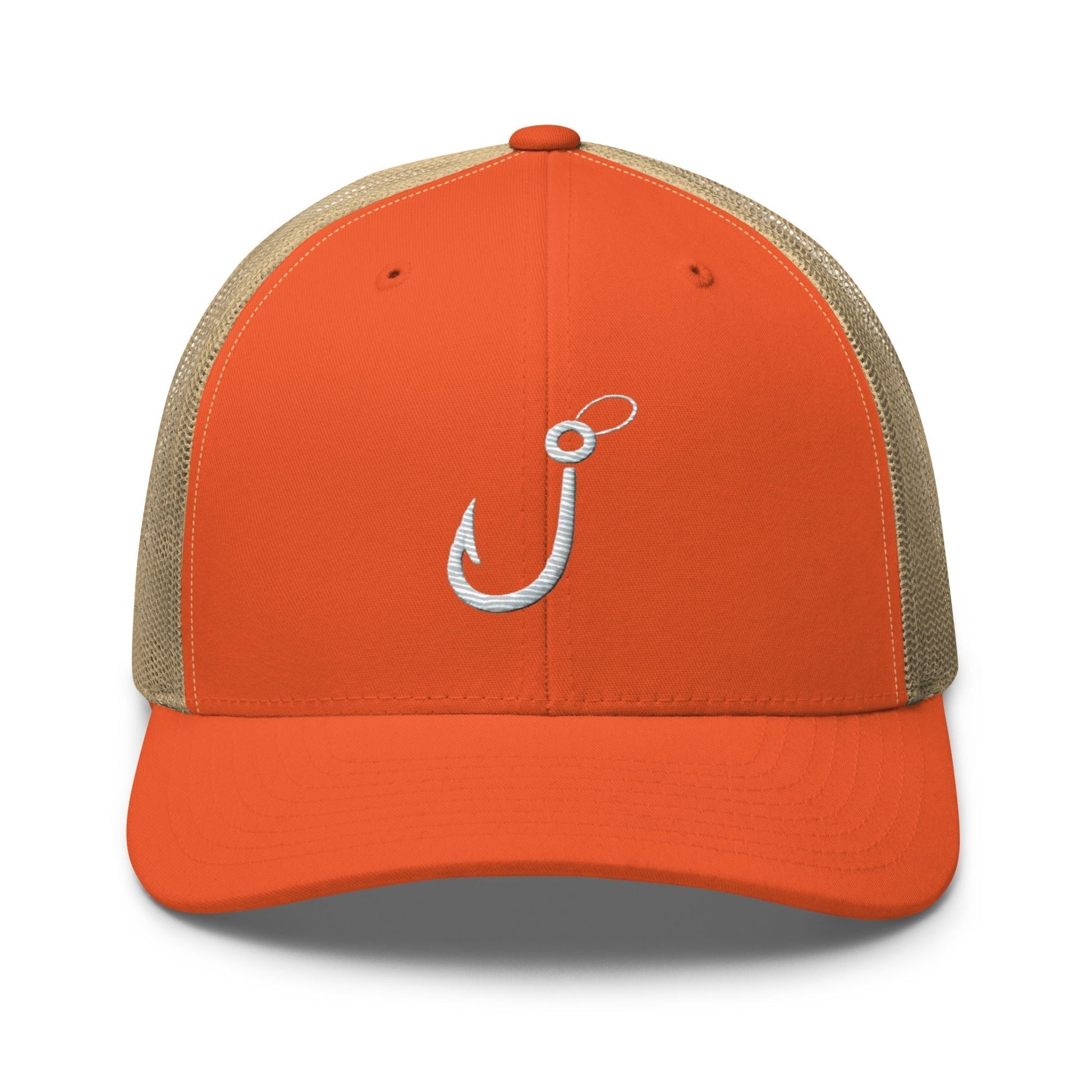 Embroidered Fishing Hook Trucker Cap