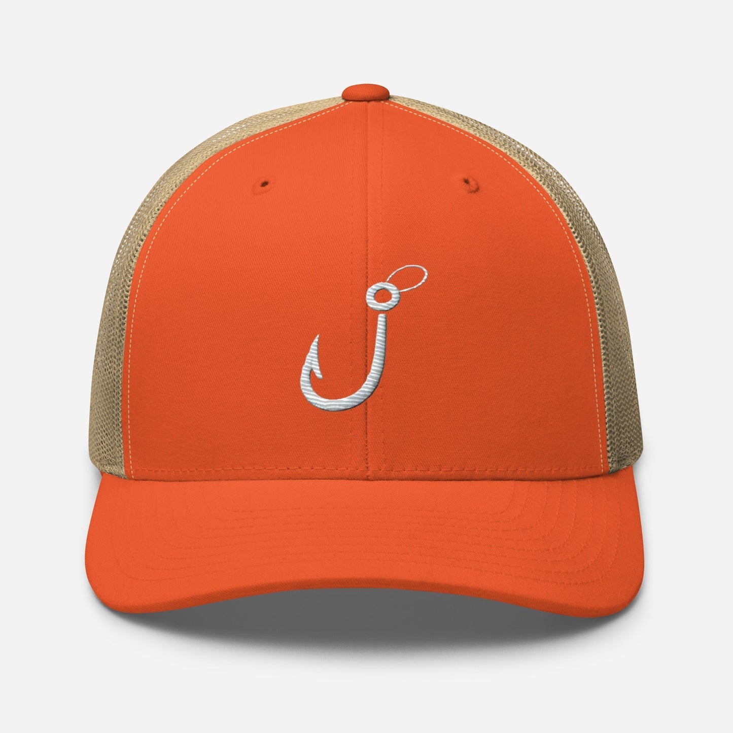 Embroidered Fishing Hook Trucker Cap