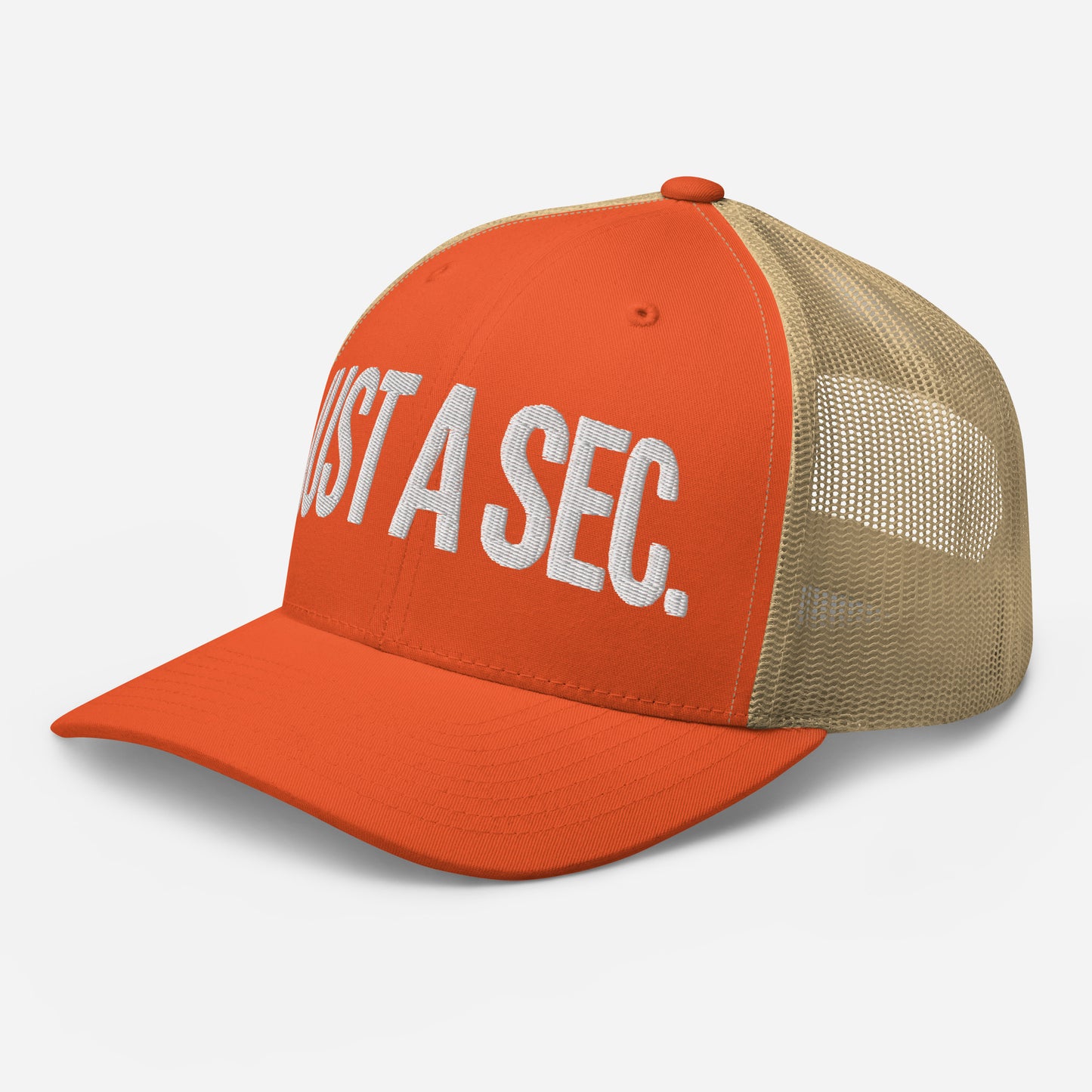 Embroidered "Just A Sec" Trucker Cap – Comfortable & Classic for Sunny Days