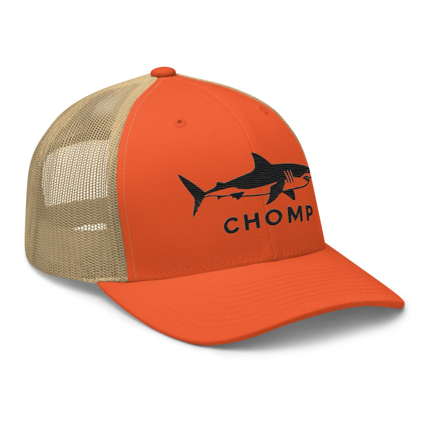 Embroidered Shark Mesh Back Trucker Cap