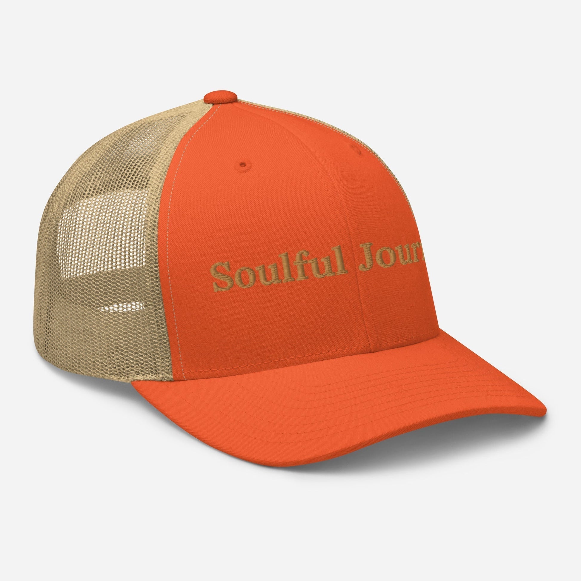 soulful journey embroidered trucker cap