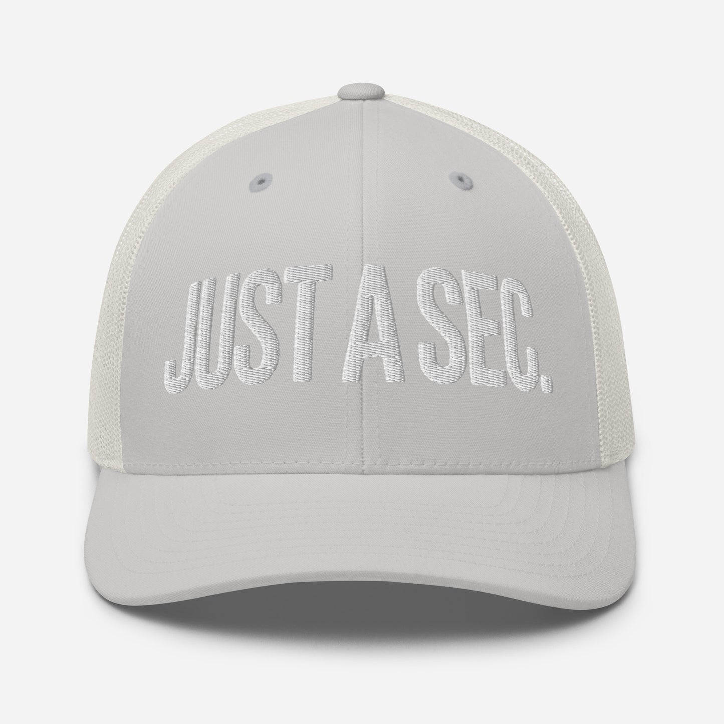 Embroidered "Just A Sec" Trucker Cap – Comfortable & Classic for Sunny Days