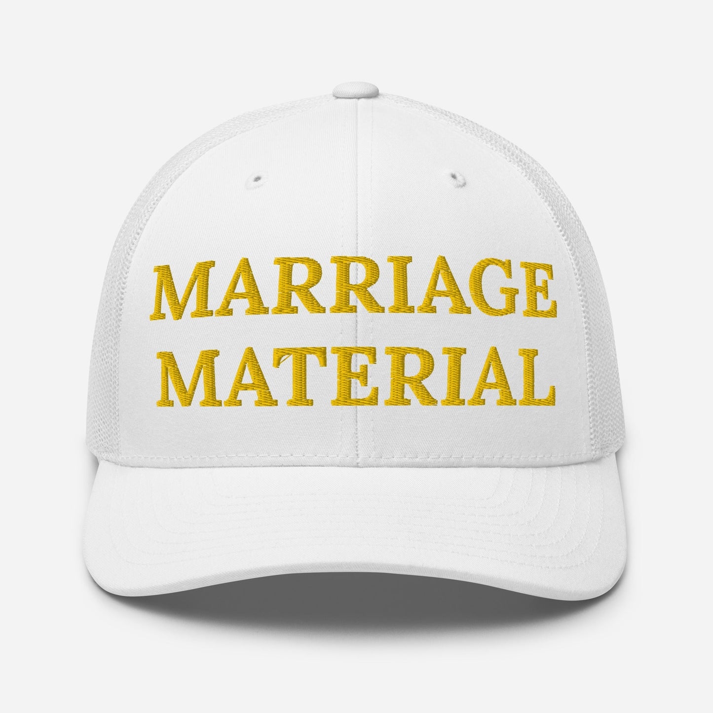 Marriage Material Embroidered Trucker Cap