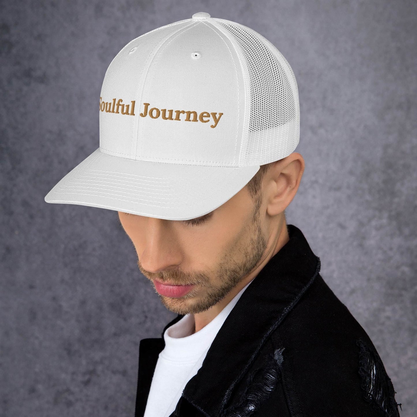 soulful journey embroidered trucker cap