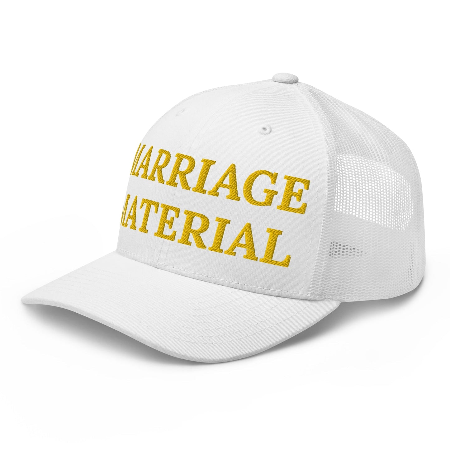 Marriage Material Embroidered Trucker Cap