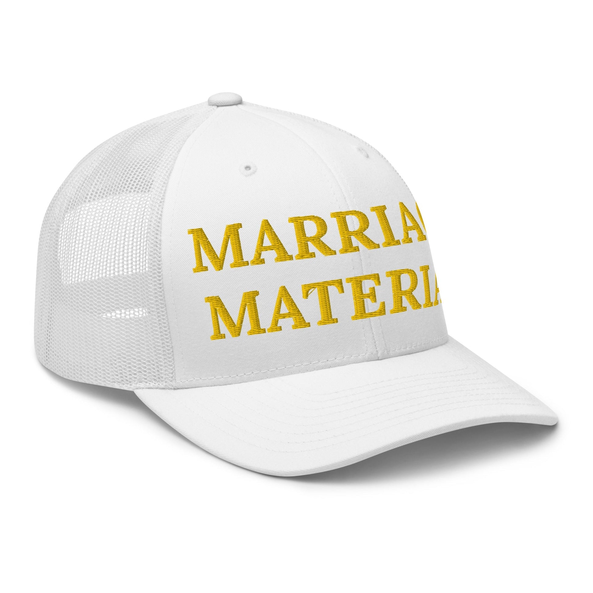 Marriage Material Embroidered Trucker Cap