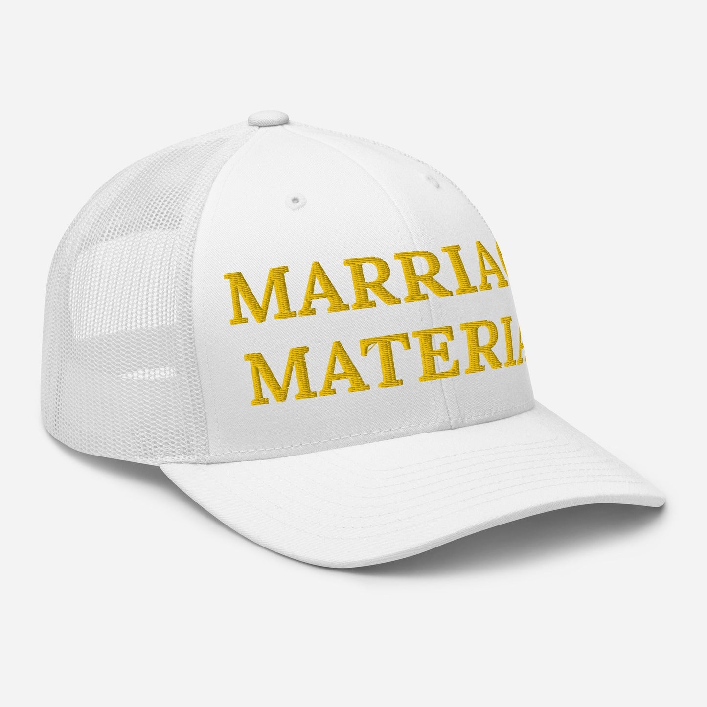 Marriage Material Embroidered Trucker Cap