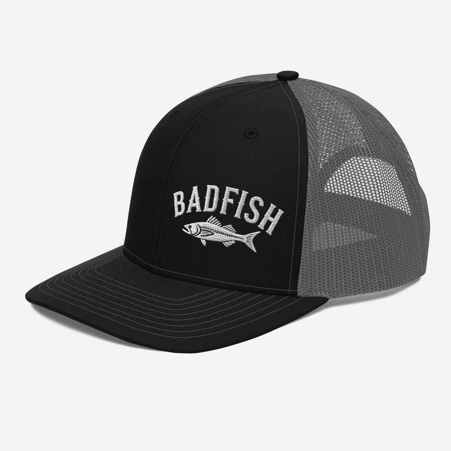 Badfish Embroidered Trucker Cap - Classic Structured Fit, Adjustable Snapback Fishing Hat