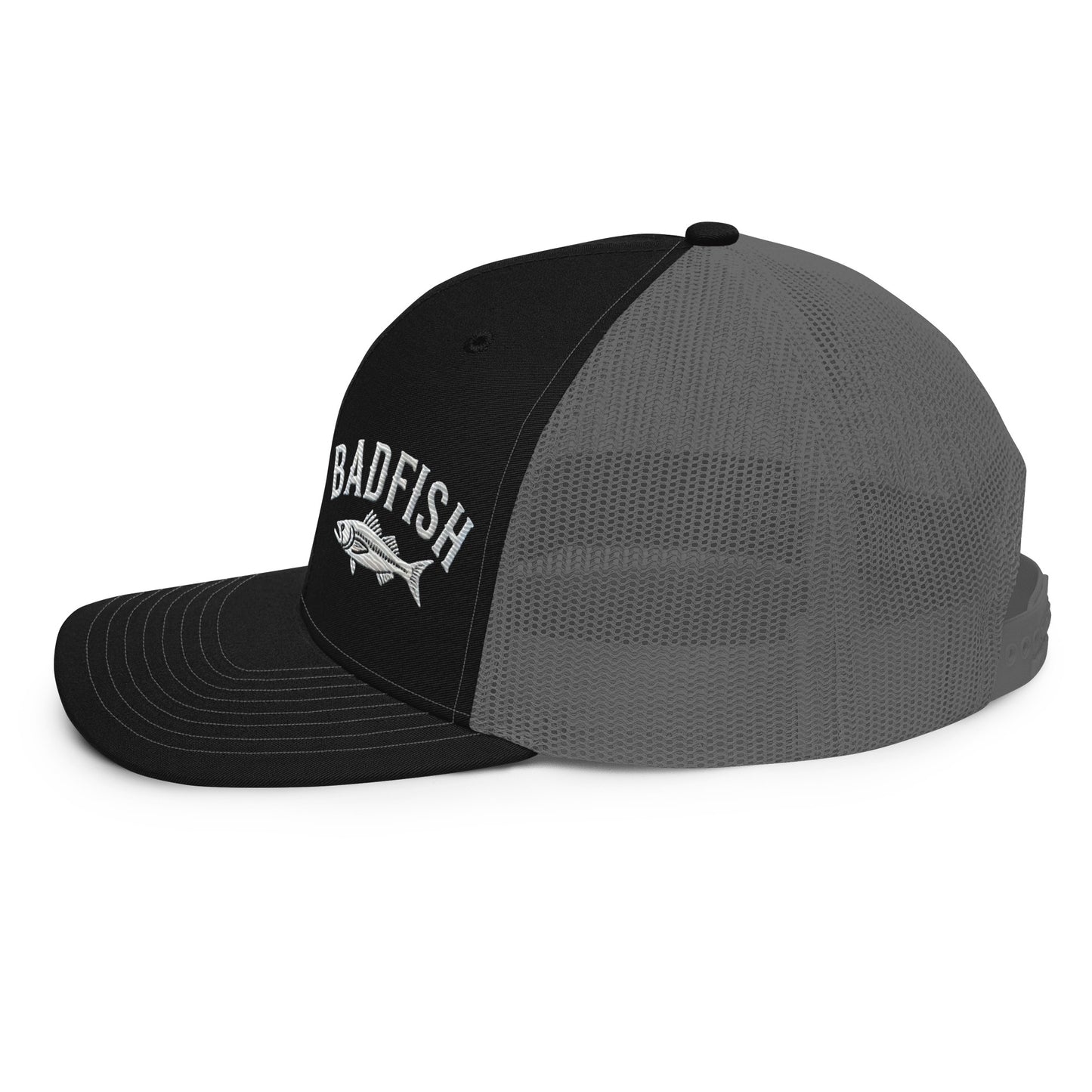 Badfish Embroidered Trucker Cap - Classic Structured Fit, Adjustable Snapback Fishing Hat