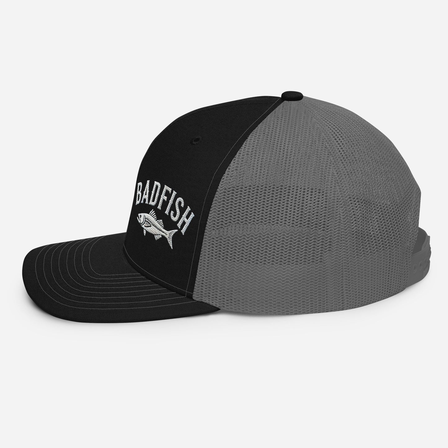 Badfish Embroidered Trucker Cap - Classic Structured Fit, Adjustable Snapback Fishing Hat