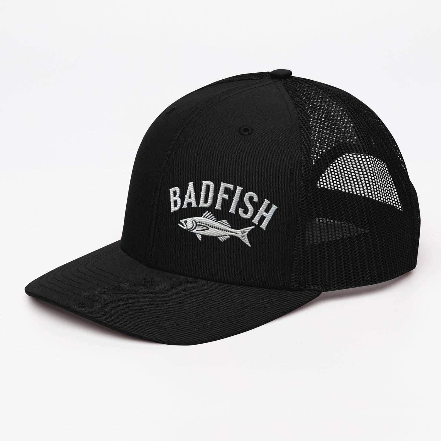 Badfish Embroidered Trucker Cap - Classic Structured Fit, Adjustable Snapback Fishing Hat