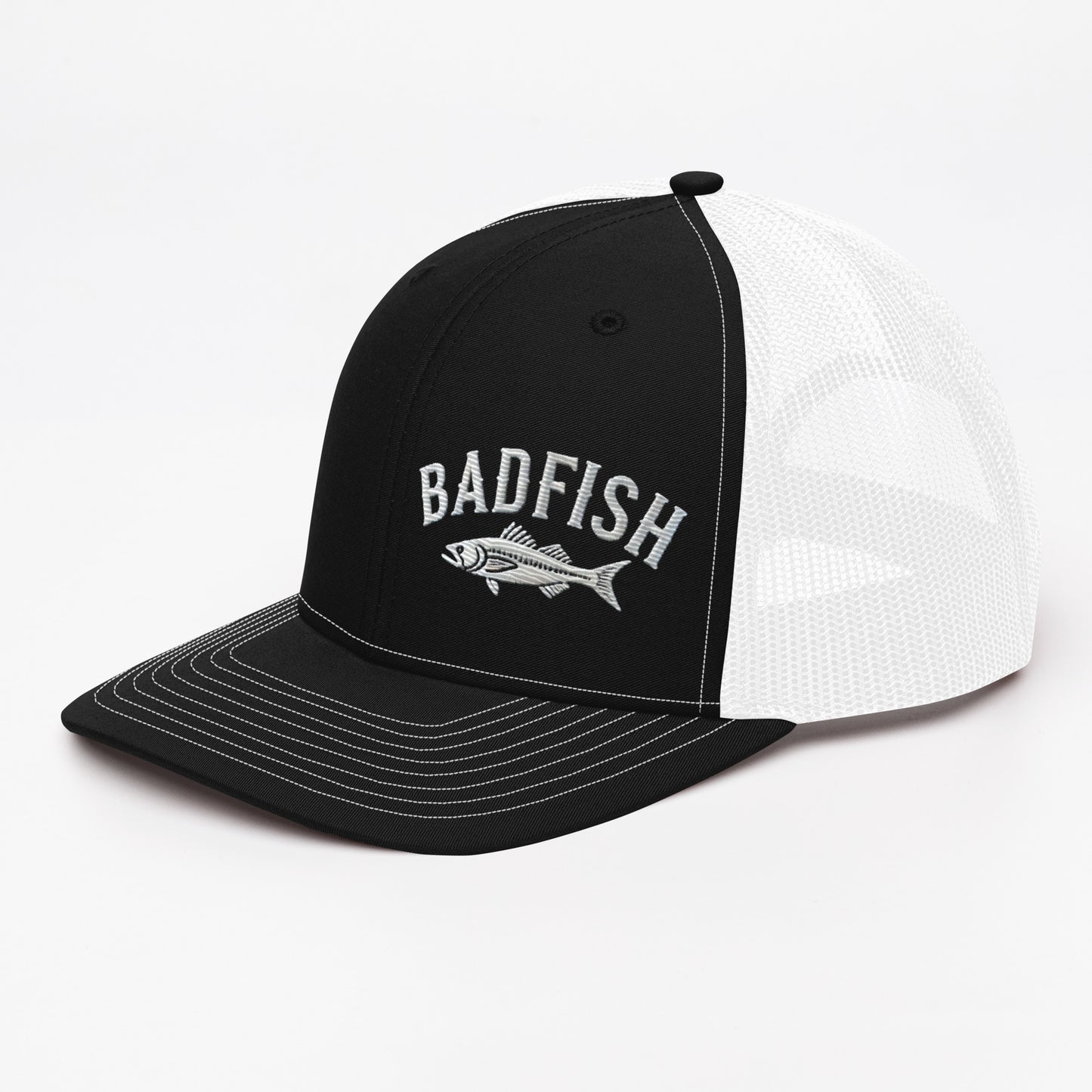 Badfish Embroidered Trucker Cap - Classic Structured Fit, Adjustable Snapback Fishing Hat